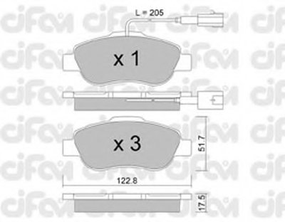 8226381 CIFAM Комплект тормозных колодок, дисковый тормоз