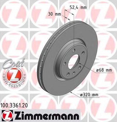 100336120 ZIMMERMANN Тормозной диск