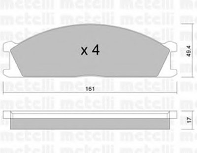 2201070 METELLI Комплект тормозных колодок, дисковый тормоз