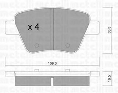 2208890 METELLI Комплект тормозных колодок, дисковый тормоз