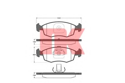 222362 NK Комплект тормозных колодок, дисковый тормоз