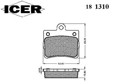 181310 ICER Комплект тормозных колодок, дисковый тормоз