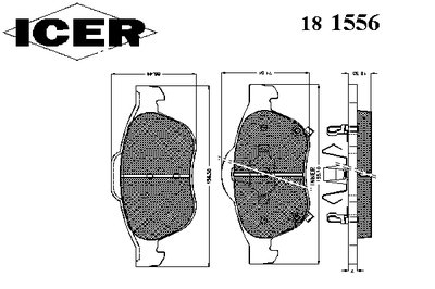 181556 ICER Комплект тормозных колодок, дисковый тормоз