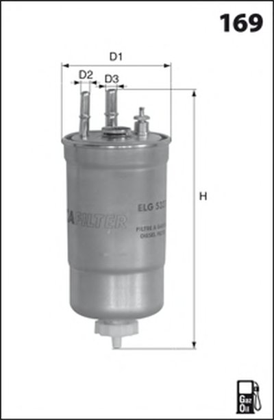 ELG5327 MECAFILTER Топливный фильтр