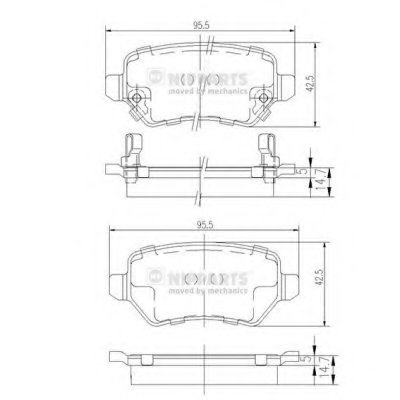 N3610310 NIPPARTS Комплект тормозных колодок, дисковый тормоз