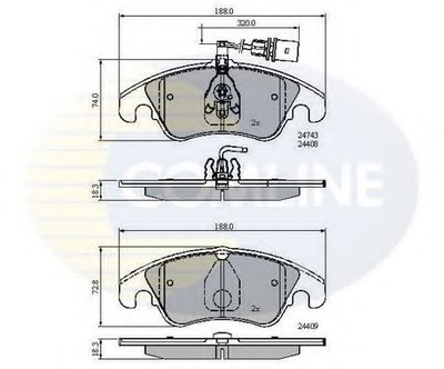 CBP21789 COMLINE Комплект тормозных колодок, дисковый тормоз