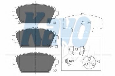 KBP2012 KAVO PARTS Комплект тормозных колодок, дисковый тормоз