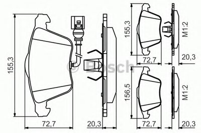 0986495356 BOSCH Комплект тормозных колодок, дисковый тормоз