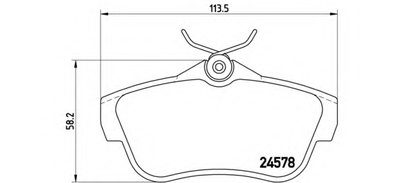 P61095 BREMBO Комплект тормозных колодок, дисковый тормоз