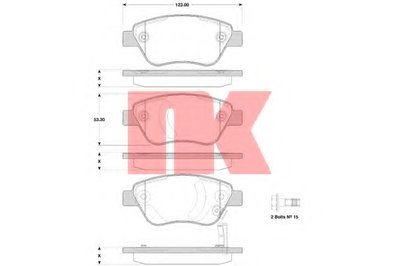 223635 NK Комплект тормозных колодок, дисковый тормоз