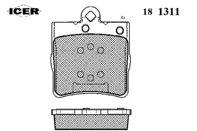181311 ICER Комплект тормозных колодок, дисковый тормоз