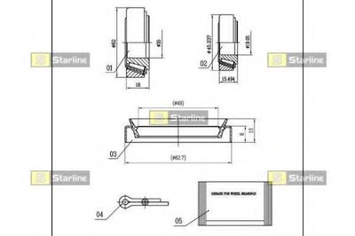 LO01465 STARLINE Комплект подшипника ступицы колеса