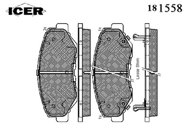 181558 ICER Комплект тормозных колодок, дисковый тормоз