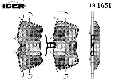 181651 ICER Комплект тормозных колодок, дисковый тормоз