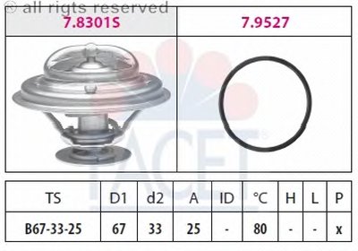 78301 FACET Термостат, охлаждающая жидкость