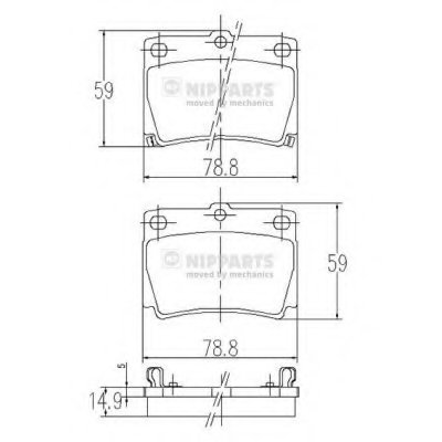 J3615011 NIPPARTS Комплект тормозных колодок, дисковый тормоз