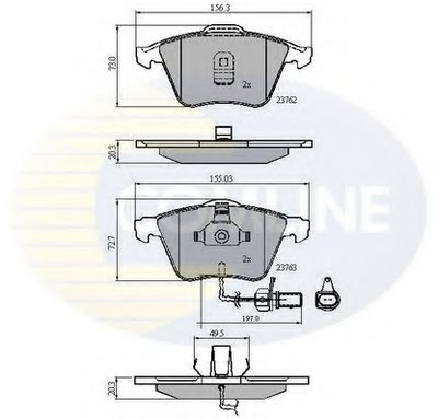 CBP11200 COMLINE Комплект тормозных колодок, дисковый тормоз