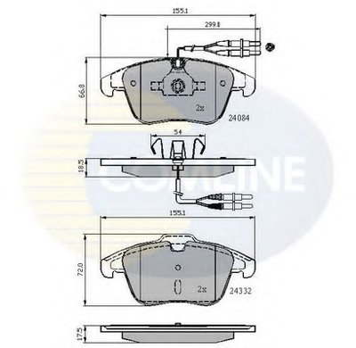 CBP22002 COMLINE Комплект тормозных колодок, дисковый тормоз