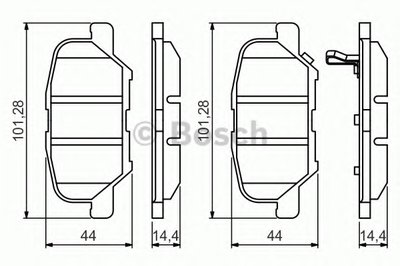 0986495358 BOSCH Комплект тормозных колодок, дисковый тормоз