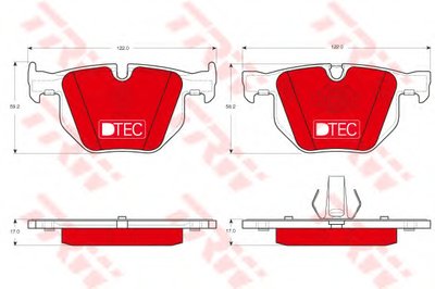 GDB1730DTE TRW Комплект тормозных колодок, дисковый тормоз