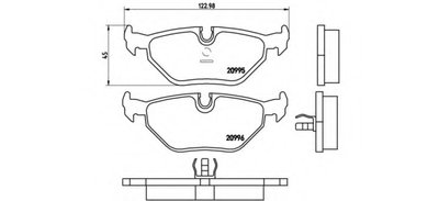 P06011 BREMBO Комплект тормозных колодок, дисковый тормоз