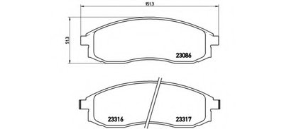 P54032 BREMBO Комплект тормозных колодок, дисковый тормоз