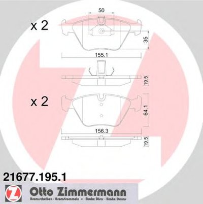 216771951 ZIMMERMANN Комплект тормозных колодок, дисковый тормоз