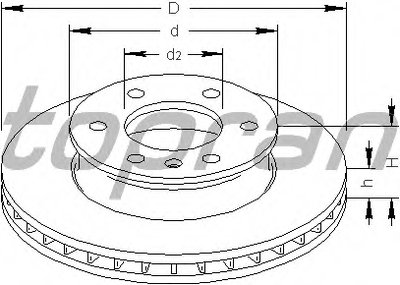 111652 TOPRAN Тормозной диск