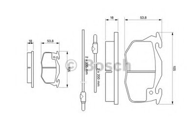 0986461763 BOSCH Комплект тормозных колодок, дисковый тормоз