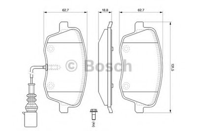 0986494105 BOSCH Комплект тормозных колодок, дисковый тормоз