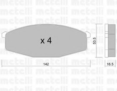 2201100 METELLI Комплект тормозных колодок, дисковый тормоз