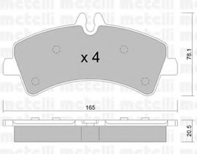 2206740 METELLI Комплект тормозных колодок, дисковый тормоз