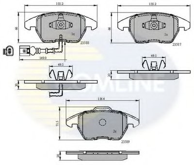 CBP11224 COMLINE Комплект тормозных колодок, дисковый тормоз