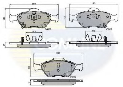 CBP31637 COMLINE Комплект тормозных колодок, дисковый тормоз