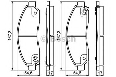 0986495159 BOSCH Комплект тормозных колодок, дисковый тормоз