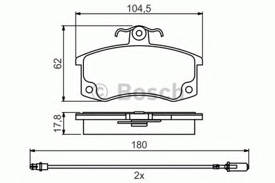 0986495360 BOSCH Комплект тормозных колодок, дисковый тормоз