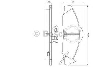 0986424551 BOSCH Комплект тормозных колодок, дисковый тормоз