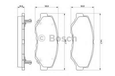 0986424809 BOSCH Комплект тормозных колодок, дисковый тормоз