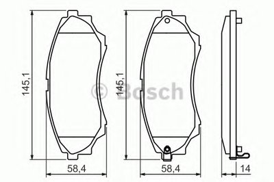 0986494323 BOSCH Комплект тормозных колодок, дисковый тормоз