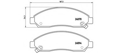 P34005 BREMBO Комплект тормозных колодок, дисковый тормоз