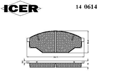 140614 ICER Комплект тормозных колодок, дисковый тормоз