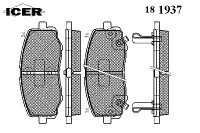 181937 ICER Комплект тормозных колодок, дисковый тормоз