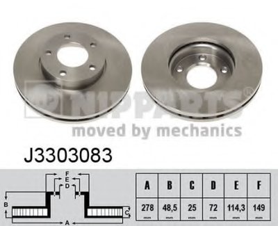 J3303083 NIPPARTS Тормозной диск