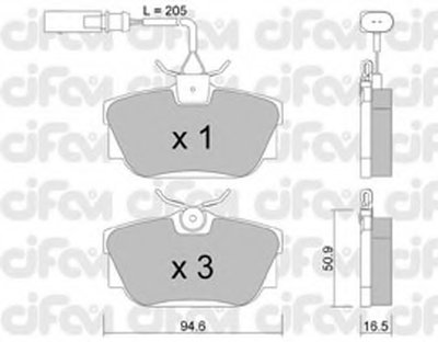 8223461 CIFAM Комплект тормозных колодок, дисковый тормоз