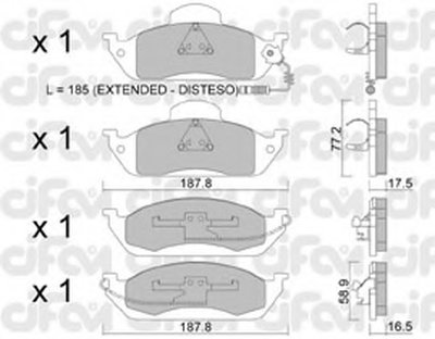 8225690 CIFAM Комплект тормозных колодок, дисковый тормоз