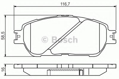 0986495160 BOSCH Комплект тормозных колодок, дисковый тормоз