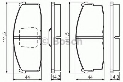 0986494530 BOSCH Комплект тормозных колодок, дисковый тормоз