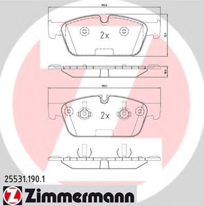 255311901 ZIMMERMANN Комплект тормозных колодок, дисковый тормоз