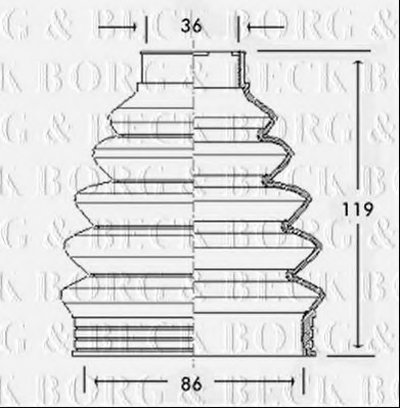 BCB2280 BORG & BECK Пыльник, приводной вал