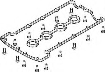 569860 ELRING Комплект прокладок, крышка головки цилиндра